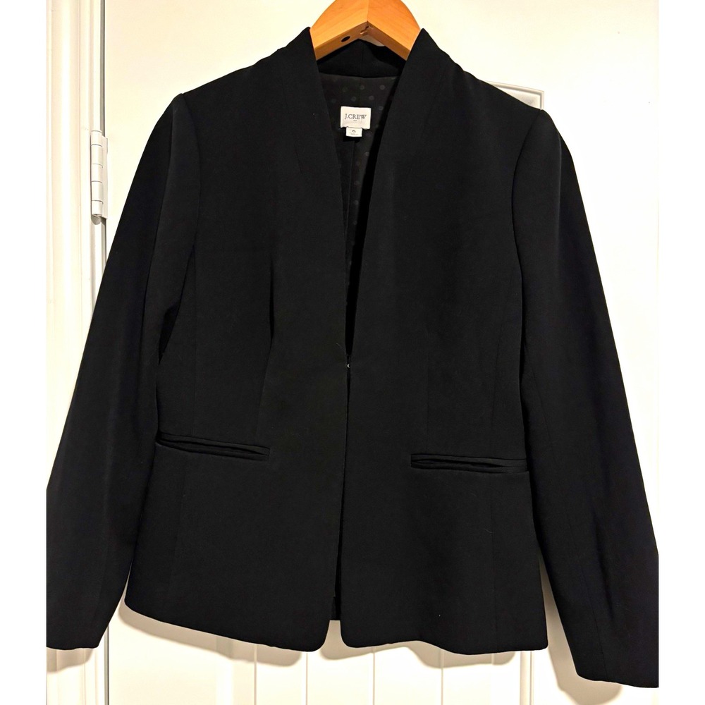 J.CREW Women's Black Open Front Blazer 6 careercore classiccore